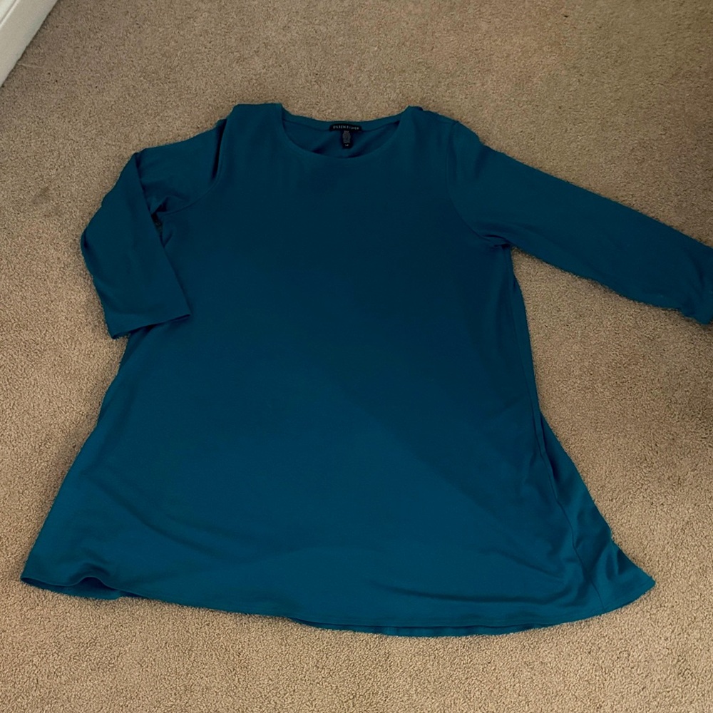 Eileen Fisher Teal Long Sleeve Top